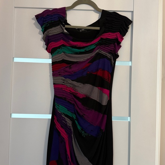 Rampage Asymmetrical Dress with Multicolor Stripes - Picture 2 of 6